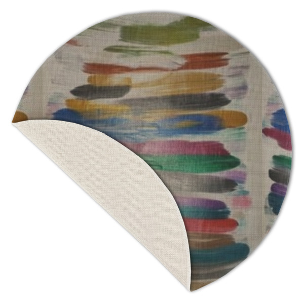 Custom Design - Round Linen Placemats - Front (folded corner single sided)