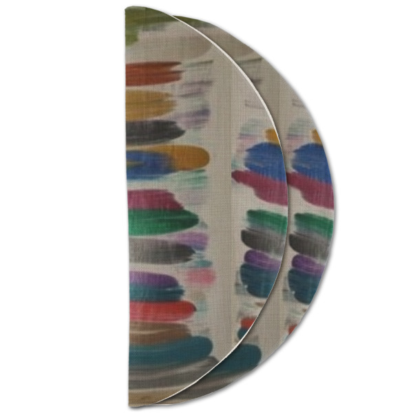 Custom Design - Round Linen Placemats - HALF FOLDED (double sided)