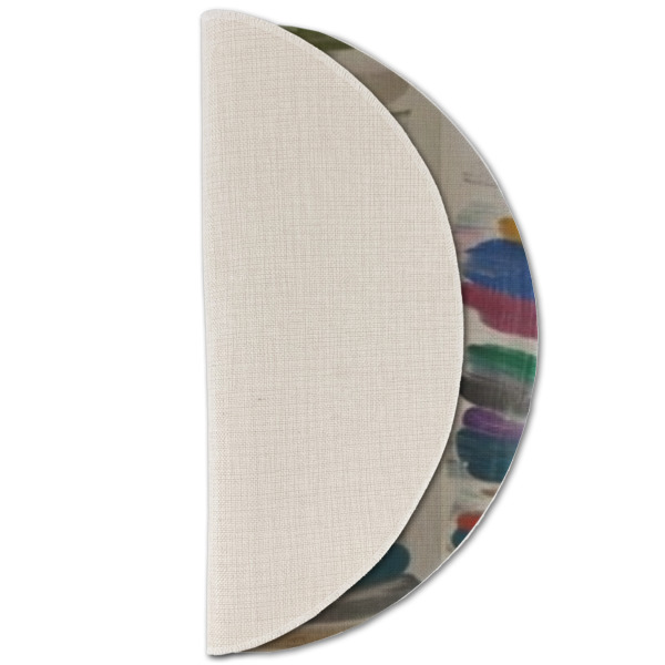 Custom Design - Round Linen Placemats - HALF FOLDED (single sided)