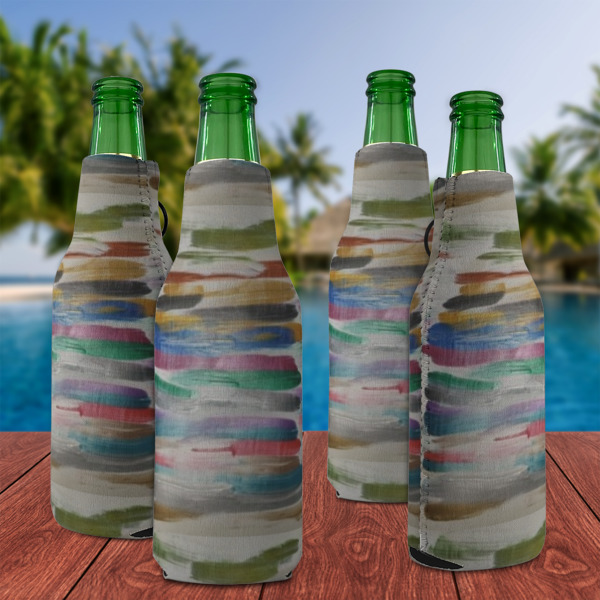 Custom Design - Zipper Bottle Cooler - Set of 4 - Lifestyle