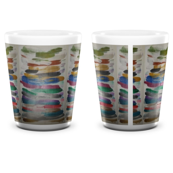 Custom Design - Ceramic Shot Glass - White - Front & Back