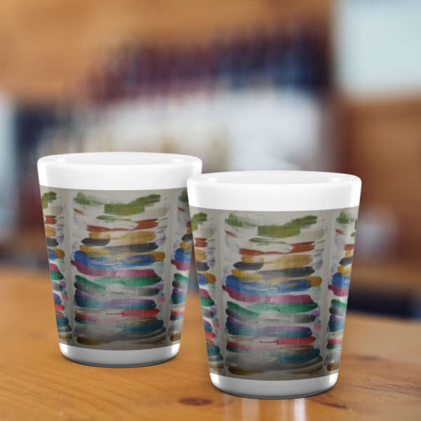 Custom Design - Ceramic Shot Glass - White - Lifestyle