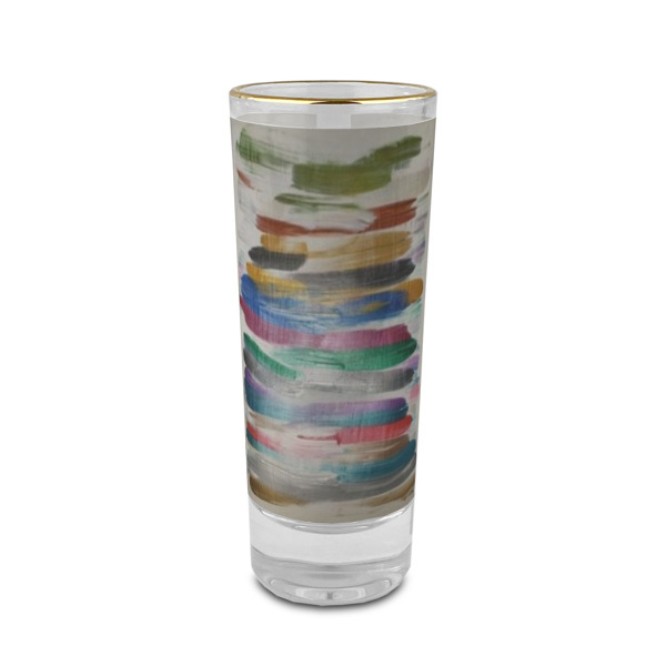 Custom Design Your Own 2 oz Shot Glass - Glass with Gold Rim