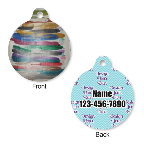 Custom Design - Round Pet ID Tag - Large - Front & Back View