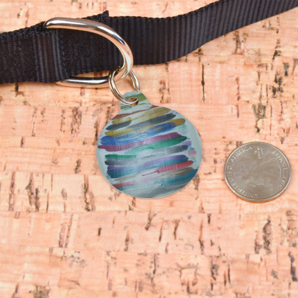 Custom Design - Round Pet ID Tag - Large - In Context