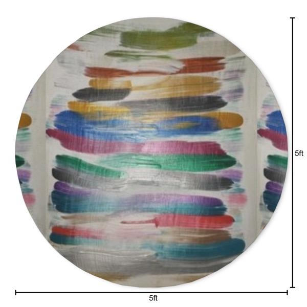 Custom Design - Round 5ft Indoor Rug - Dimensions