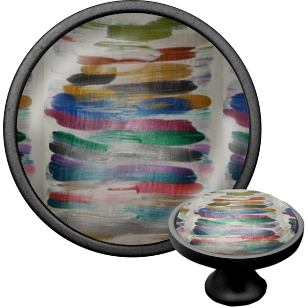 Custom Design - Black Custom Cabinet Knob (Front and Side)