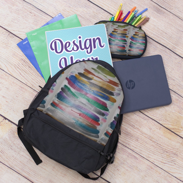 Custom Design - Large Backpack - Black - With Stuff