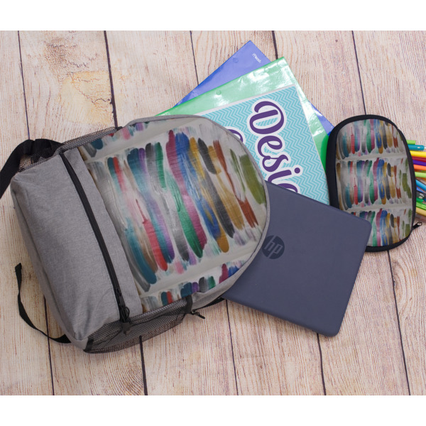 Custom Design - Large Backpack - Gray - With Stuff