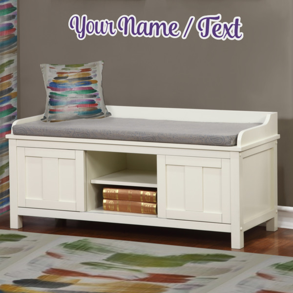 Custom Design - Wall Name Decal Above Storage bench