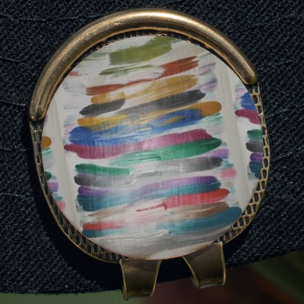 Custom Design - Golf Ball Marker Hat Clip - Gold - Close Up