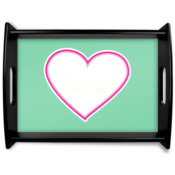 Custom Design Your Own Black Wooden Tray - Large