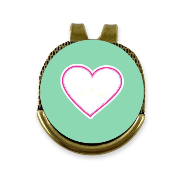 Custom Design - Golf Ball Marker Hat Clip Gold - Front