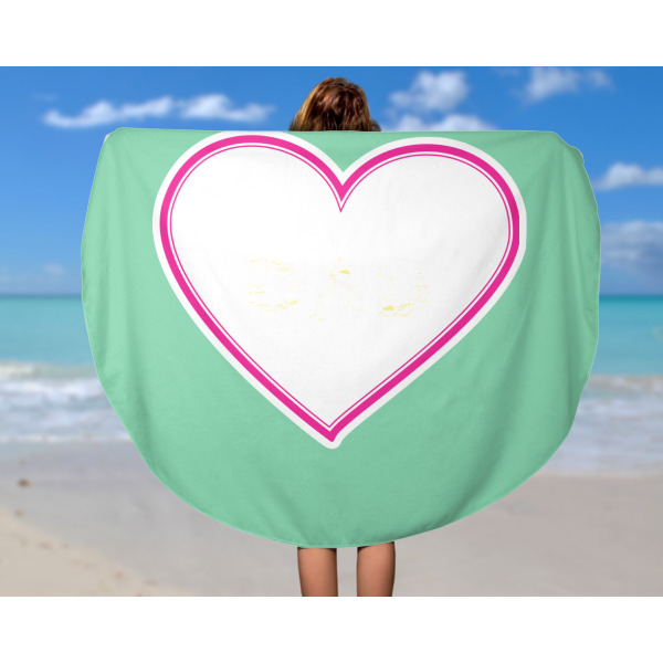 Custom Design - Round Beach Towel - In Use