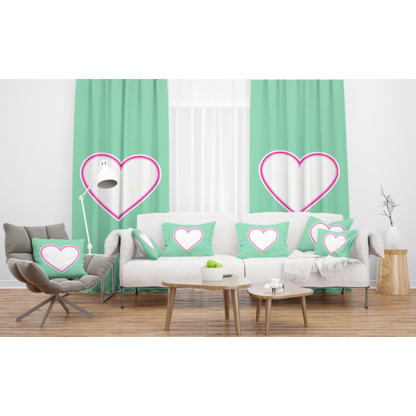 Custom Design - Sheer and Custom Curtains in Room with Matching Pillows