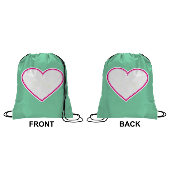 Custom Design - Drawstring Backpack Front & Back Small