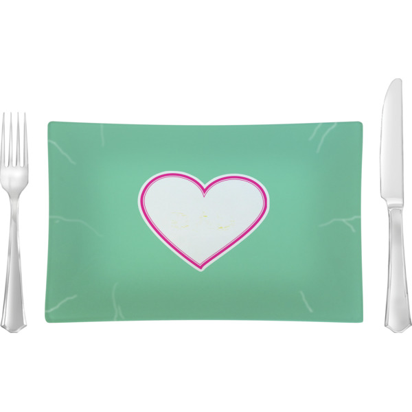 Custom Design Your Own Rectangular Glass Lunch / Dinner Plate