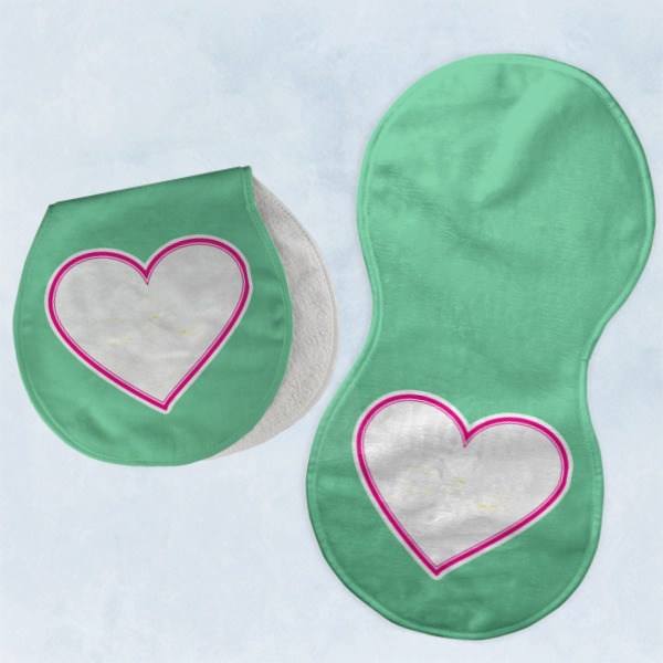 Custom Design - Two Peanut Shaped Burps - Open and Folded