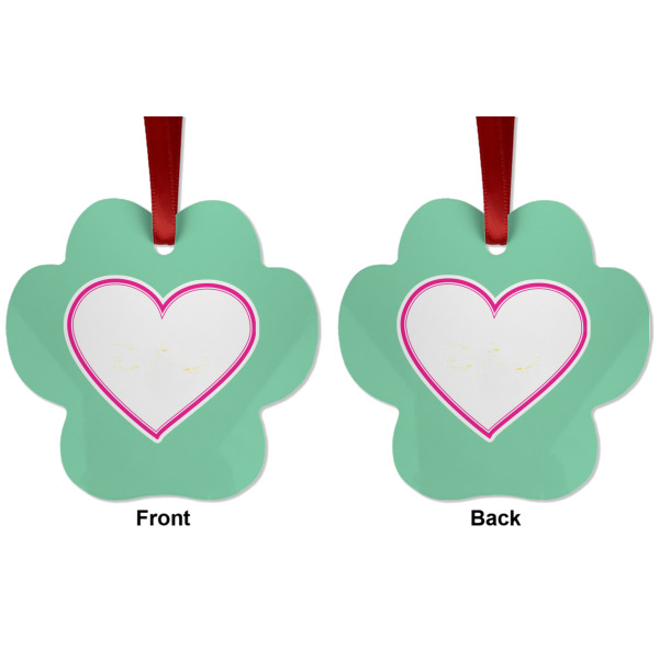 Custom Design - Metal Paw Ornament - Front and Back