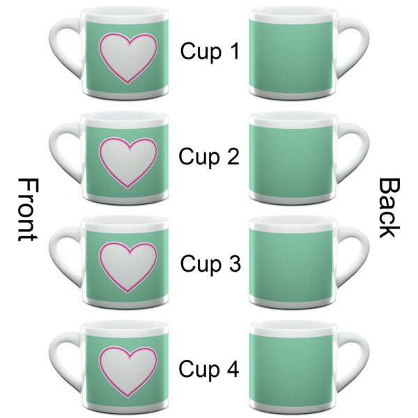 Custom Design - Double Shot Espresso Cup - Set of 4 - Front & Back