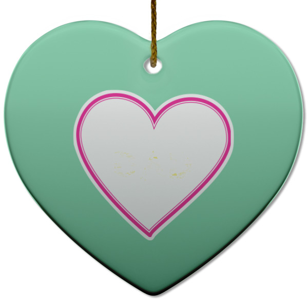 Custom Design - Ceramic Flat Ornament - Heart (Front)