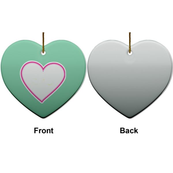 Custom Design - Ceramic Flat Ornament - Heart Front & Back (APPROVAL)