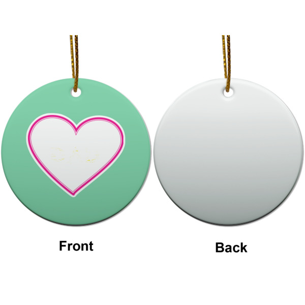 Custom Design - Ceramic Flat Ornament - Circle Front & Back (APPROVAL)
