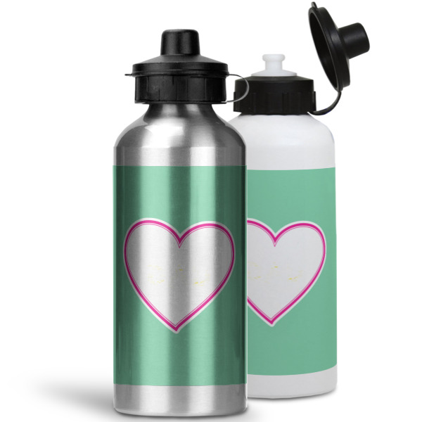 Custom Design - Aluminum Water Bottles - MAIN (white &silver)