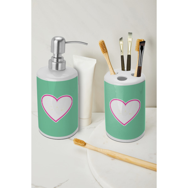 Custom Design - Ceramic Bathroom Accessories - LIFESTYLE (toothbrush holder & soap dispenser)