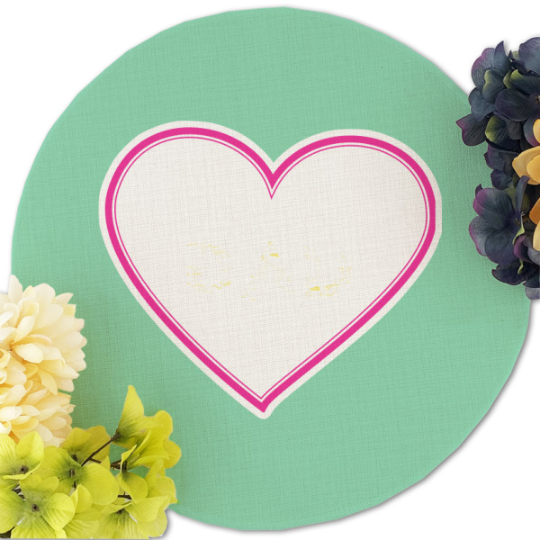 Custom Design - Round Linen Placemats - Front (w flowers)