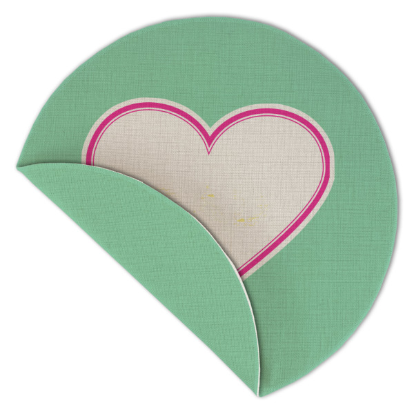 Custom Design - Round Linen Placemats - Front (folded corner double sided)