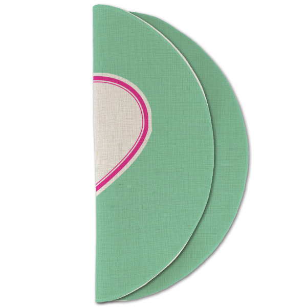 Custom Design - Round Linen Placemats - HALF FOLDED (double sided)