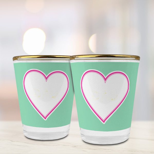 Custom Design - Glass Shot Glass - Gold Rim - Lifestyle