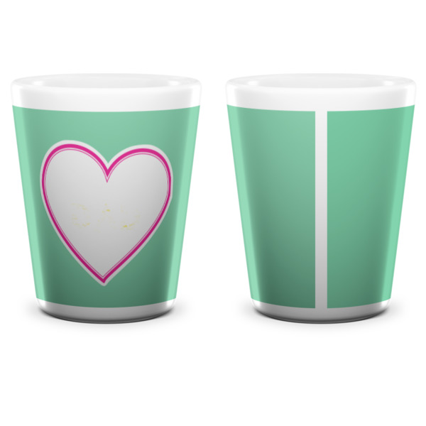 Custom Design - Ceramic Shot Glass - White - Front & Back