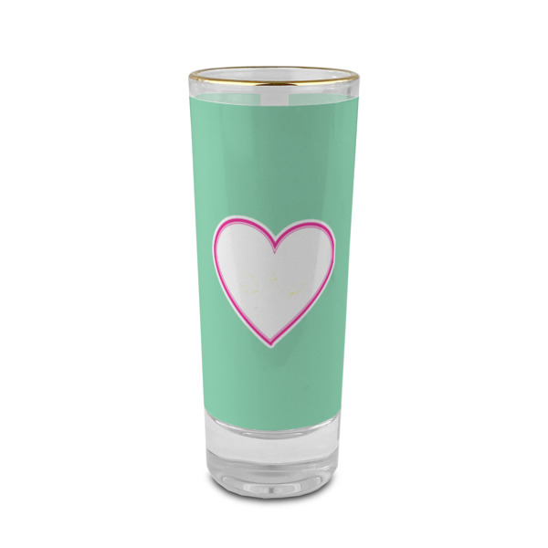 Custom Design Your Own 2 oz Shot Glass - Glass with Gold Rim