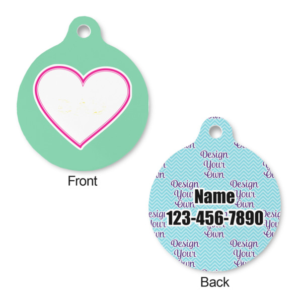 Custom Design - Round Pet ID Tag - Large - Front & Back View