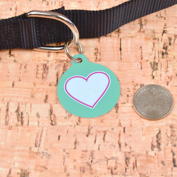 Custom Design - Round Pet ID Tag - Large - In Context