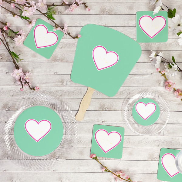 Custom Design - Party Supplies Combination Image - All items - Plates, Coasters, Fans