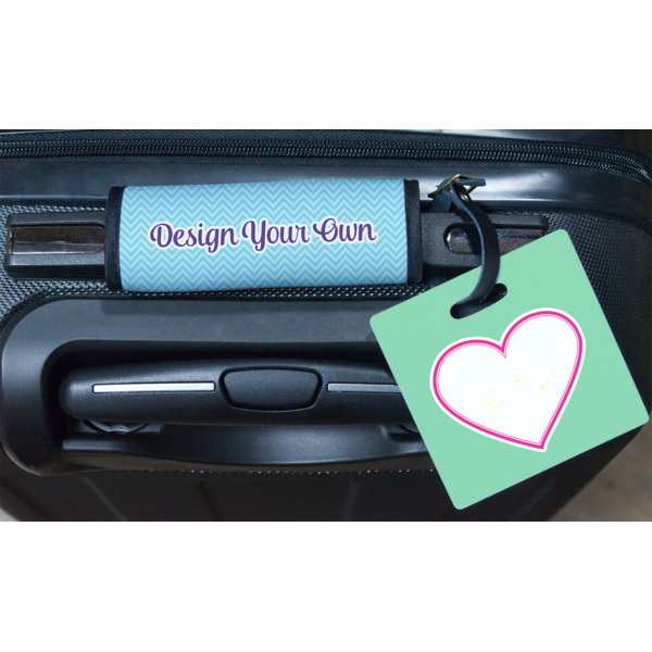 Custom Design - Square Luggage Tag & Handle Wrap - In Context