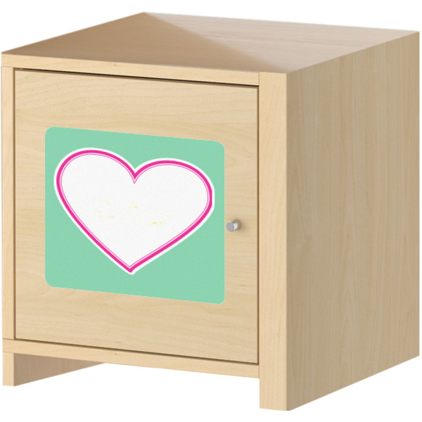 Custom Design - Square Wall Decal on Wooden Cabinet