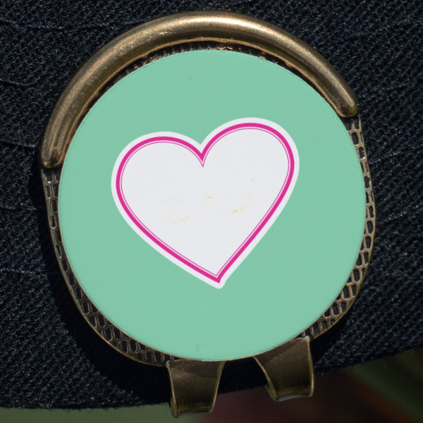 Custom Design - Golf Ball Marker Hat Clip - Gold - Close Up