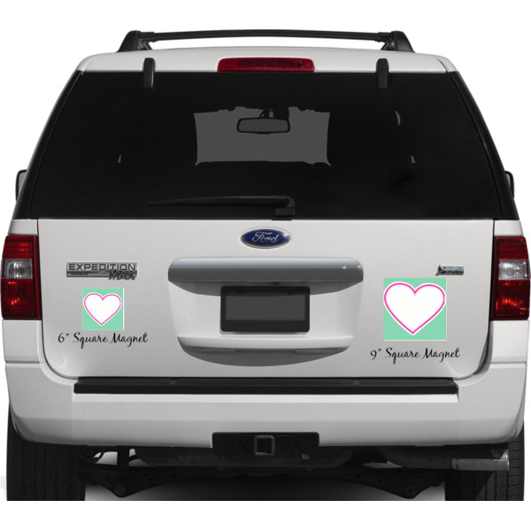 Custom Design - Personalized Square Car Magnets on Ford Explorer