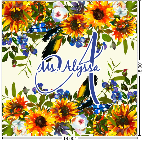 Custom Sunflowers Cabinet Decal - Medium (Personalized)