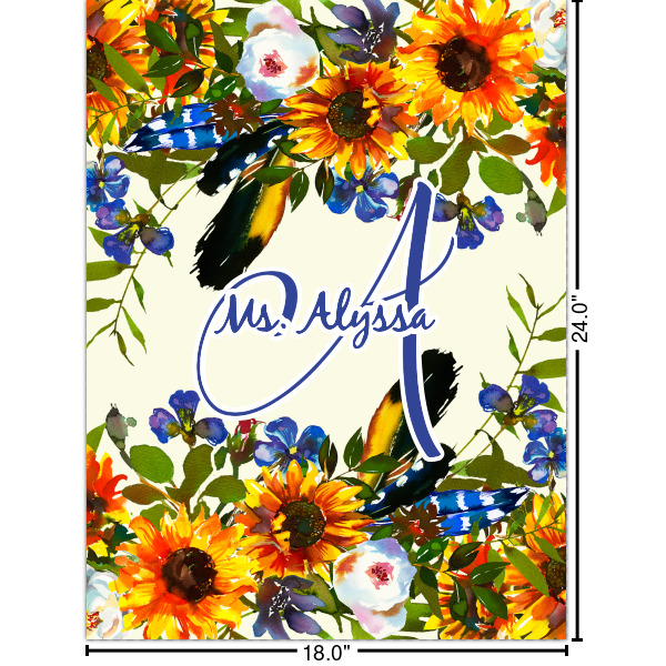 Custom Sunflowers Cabinet Decal - Large (Personalized)