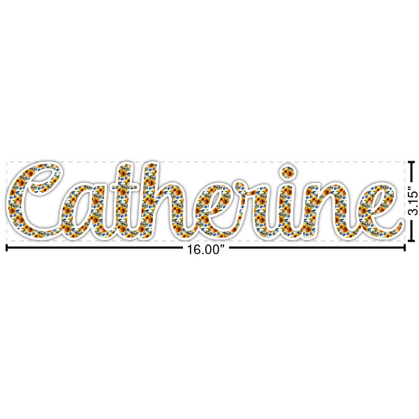 Custom Sunflowers Name/Text Decal - Small (Personalized)