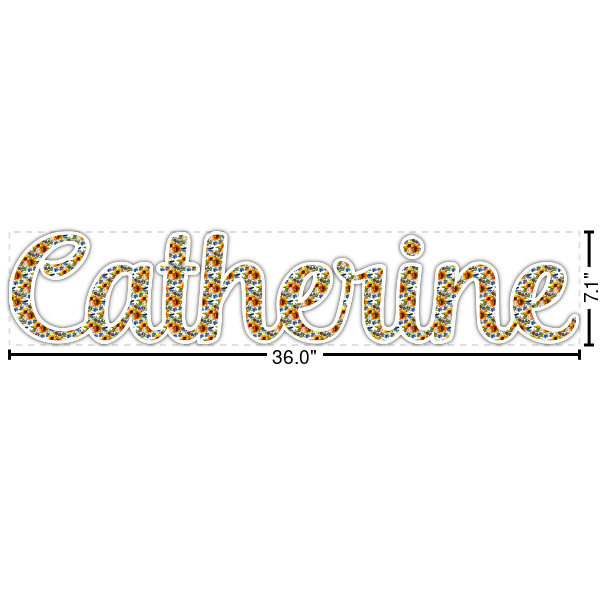 Custom Sunflowers Name/Text Decal - Medium (Personalized)