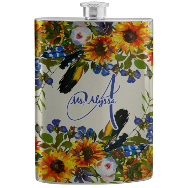 Custom Sunflowers Stainless Steel Flask (Personalized)