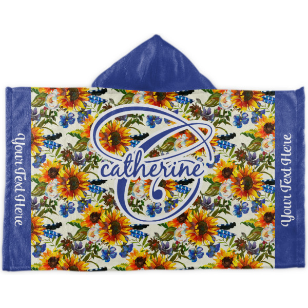 Custom Sunflowers Kids Hooded Towel (Personalized)
