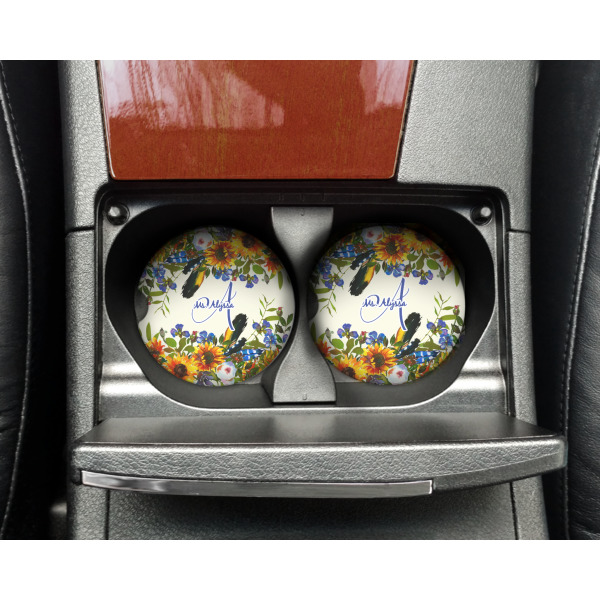 Custom Design - Sandstone Car Coaster - In Cup Holder