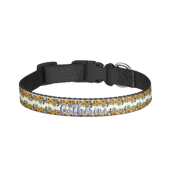 Custom Sunflowers Dog Collar - Small (Personalized)